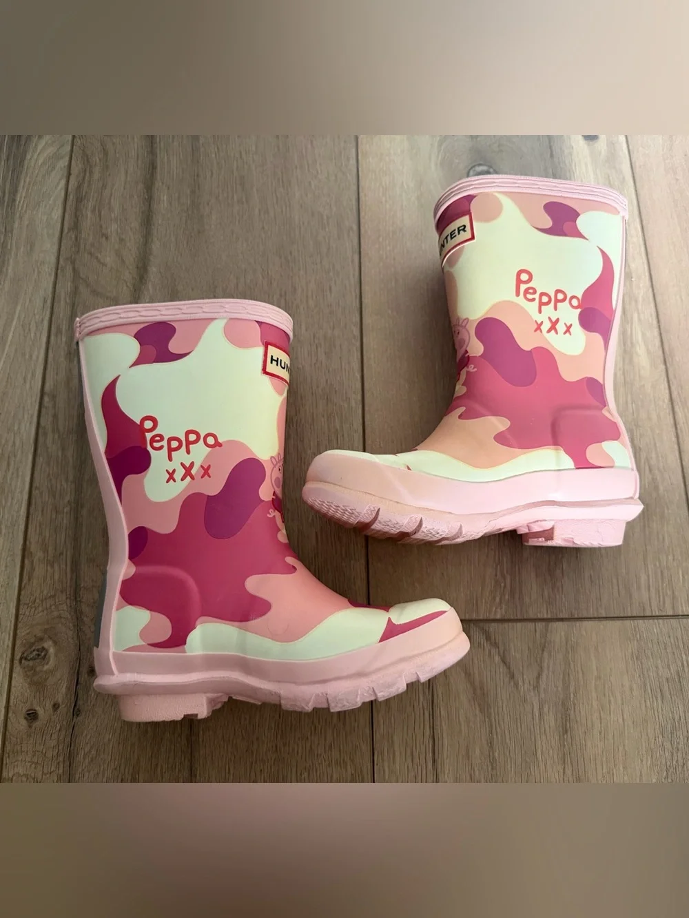 Hunter Girls Peppa Pig Muddy Puddles Rain Boots Pink Size US 11